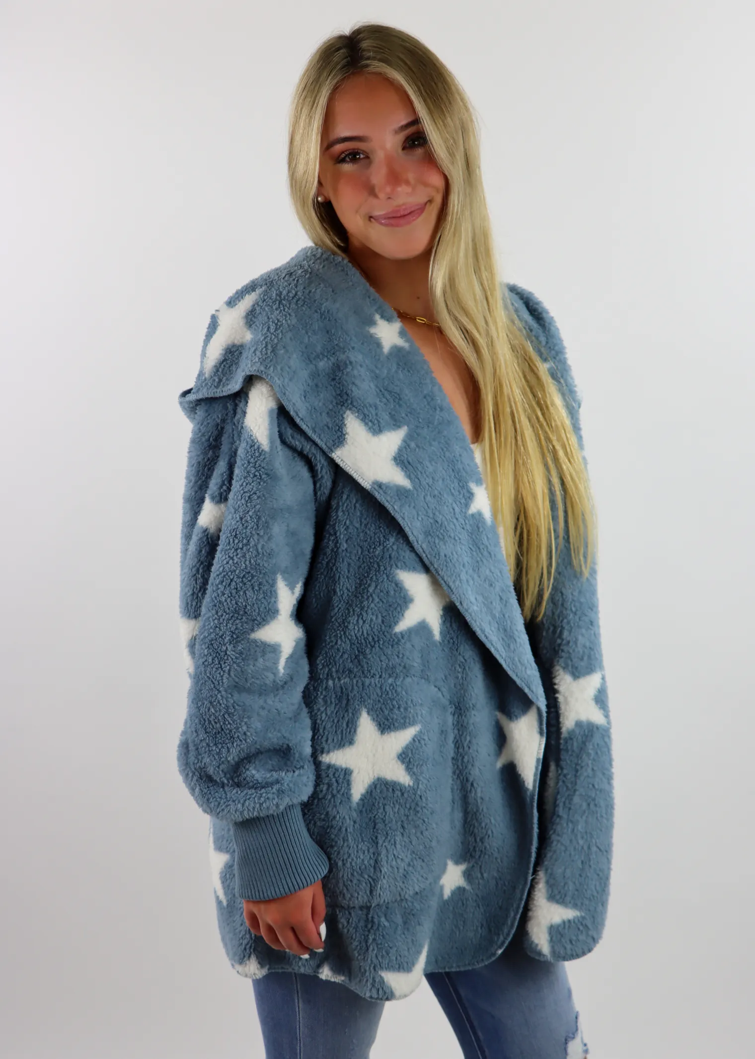 Fuzzy Star Jacket ★ Dusty Blue sold by Rock N Rags product image thumbnail 2