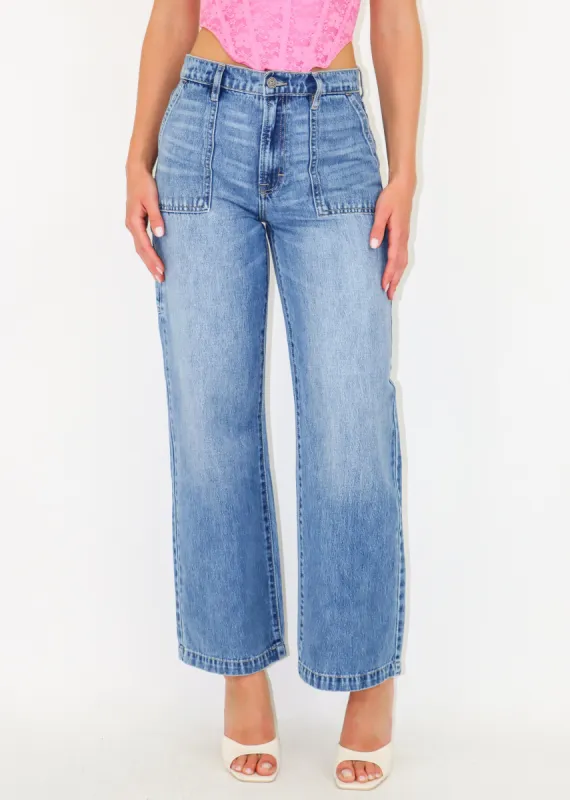 Hot In Here Cargo Jeans ★ Medium Wash sold by Rock N Rags