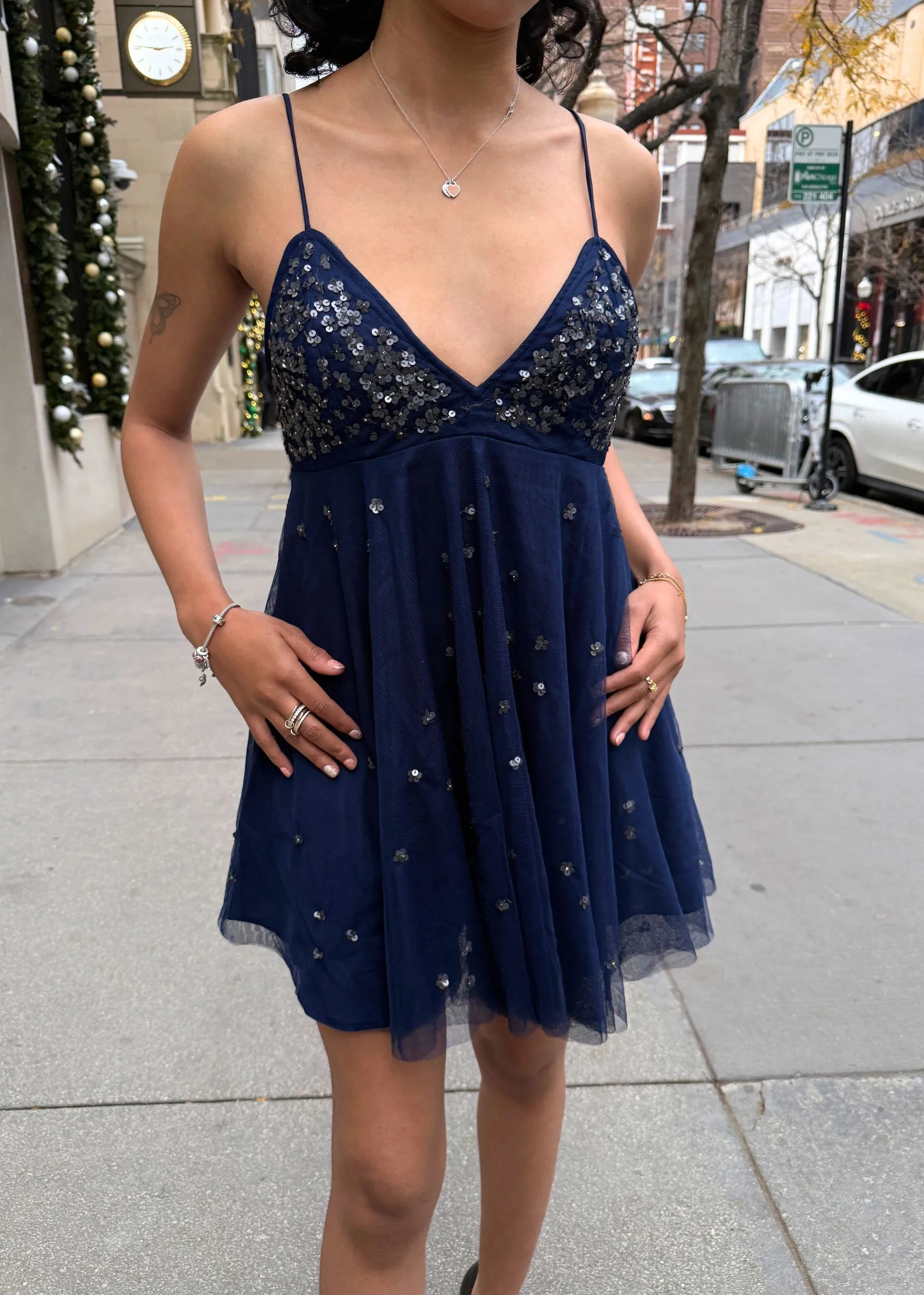 Free People Noel Shine Mini Dress ★ Navy sold by Rock N Rags product image thumbnail 2