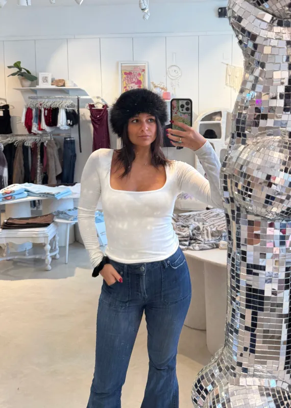 Fuzzy Faux Fur Hat ★ Black sold by Rock N Rags