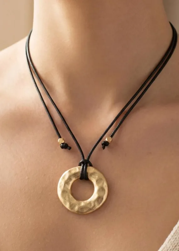 Midnight Tide Cord Necklace ★ Black & Gold made by Rock N Rags