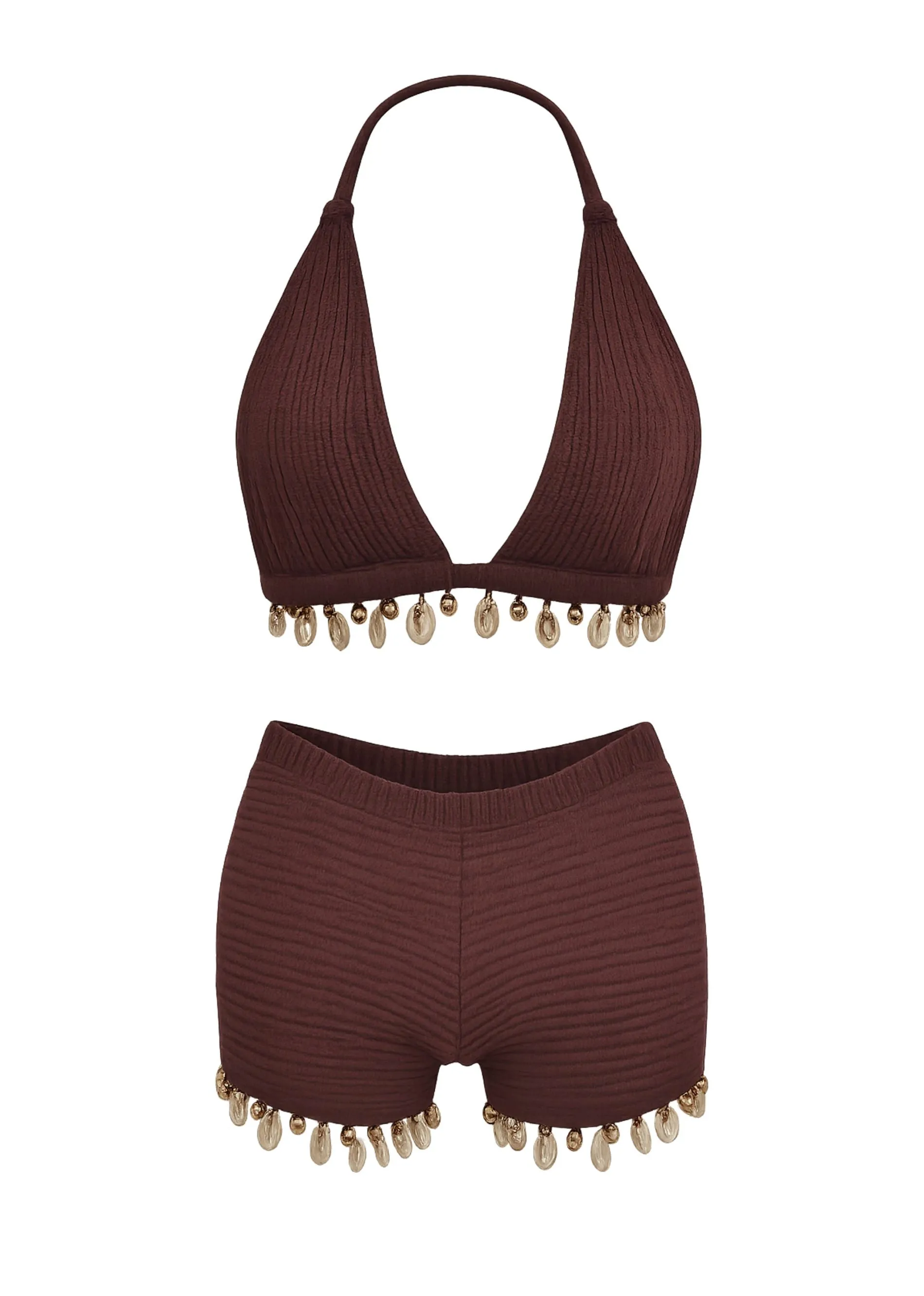 Seashell Crochet Halter Top ★ Brown sold by Rock N Rags product image thumbnail 3