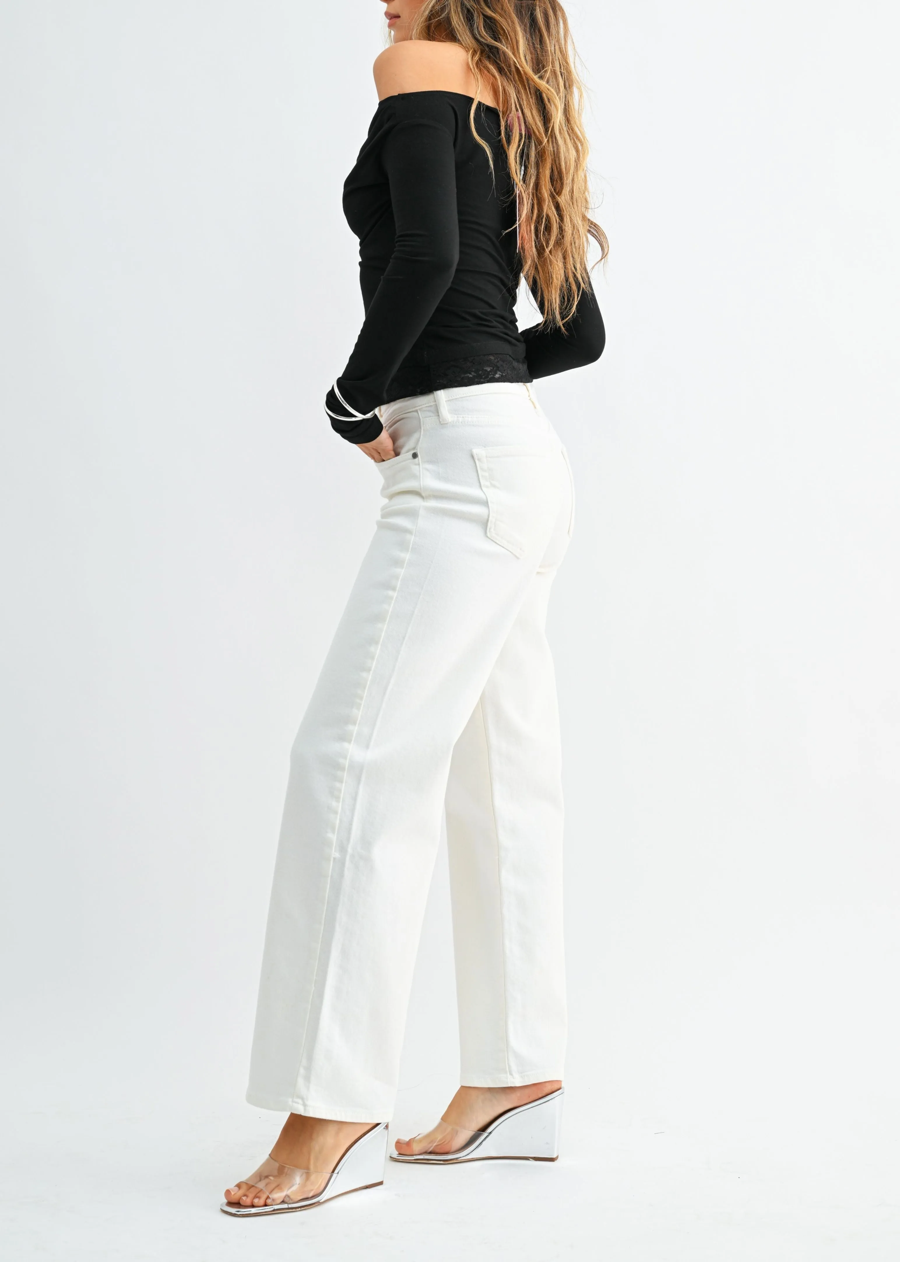 Good Days Mid Rise Jeans ★ White sold by Rock N Rags product image thumbnail 3