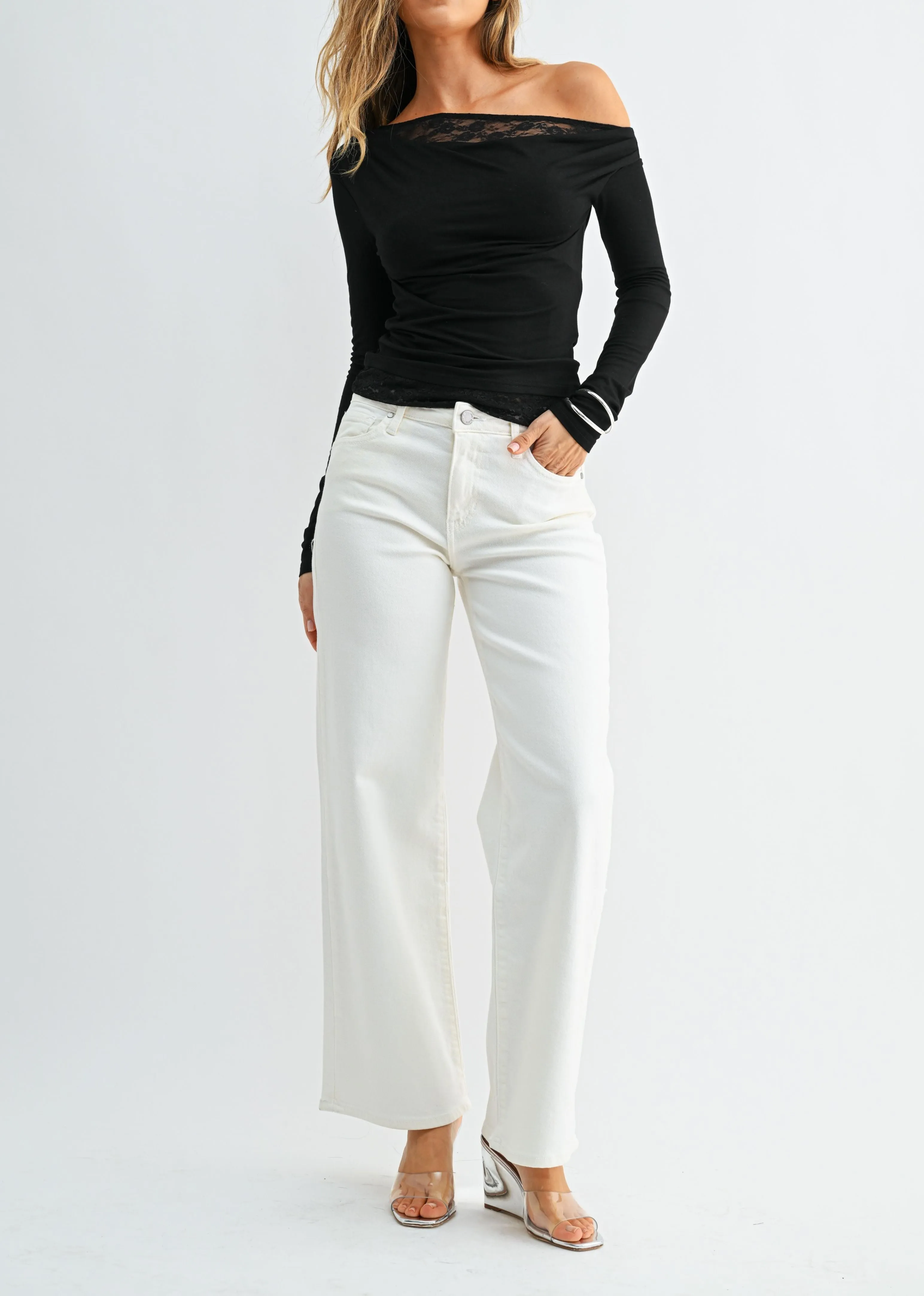 Good Days Mid Rise Jeans ★ White sold by Rock N Rags product image thumbnail 2