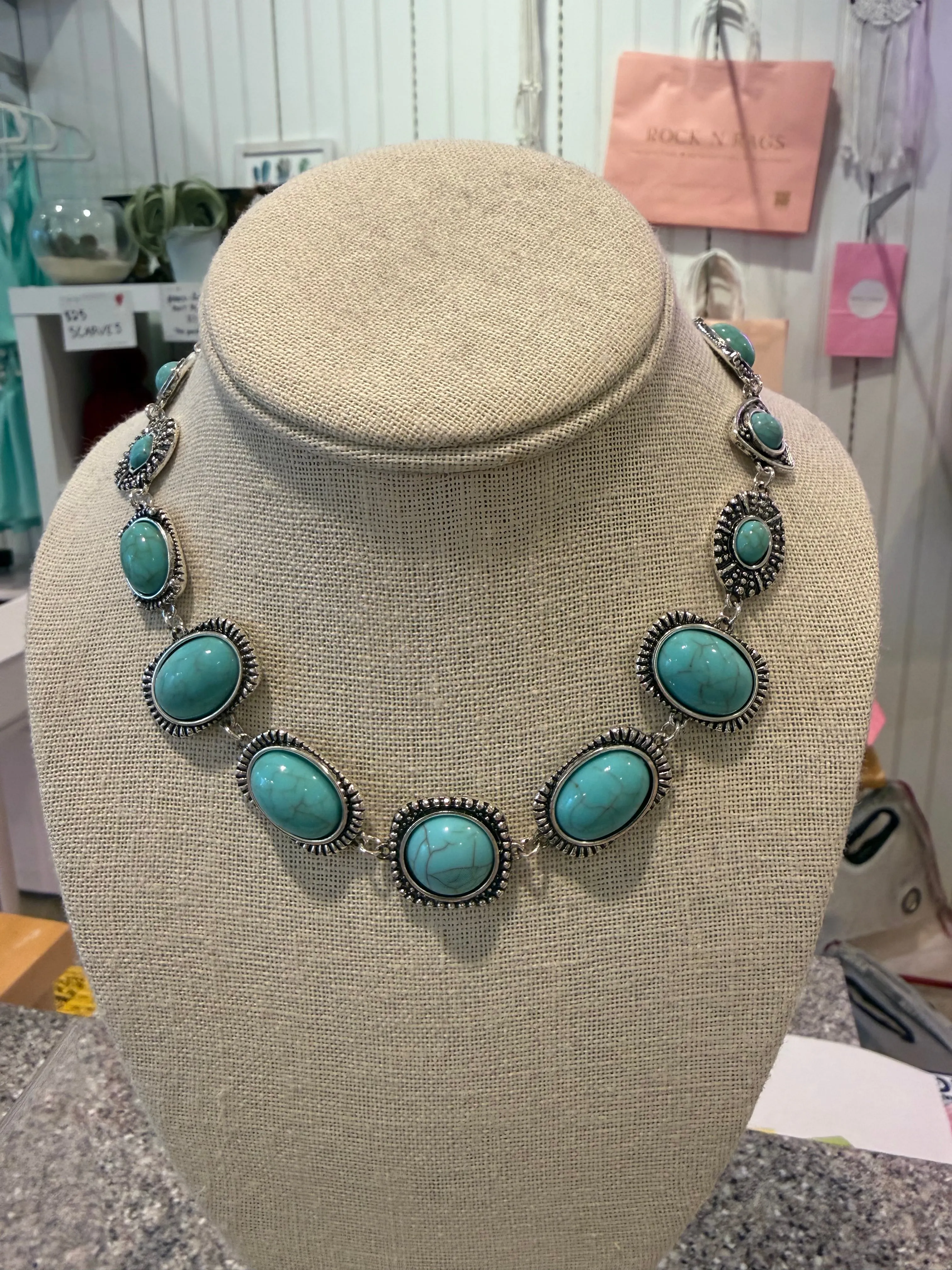 western teal stone necklace sold by Rock N Rags