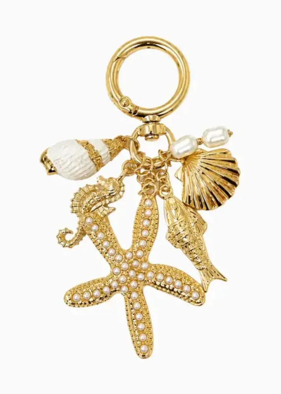 Coastal Key Chain Bag Charm ★ Gold made by Rock N Rags
