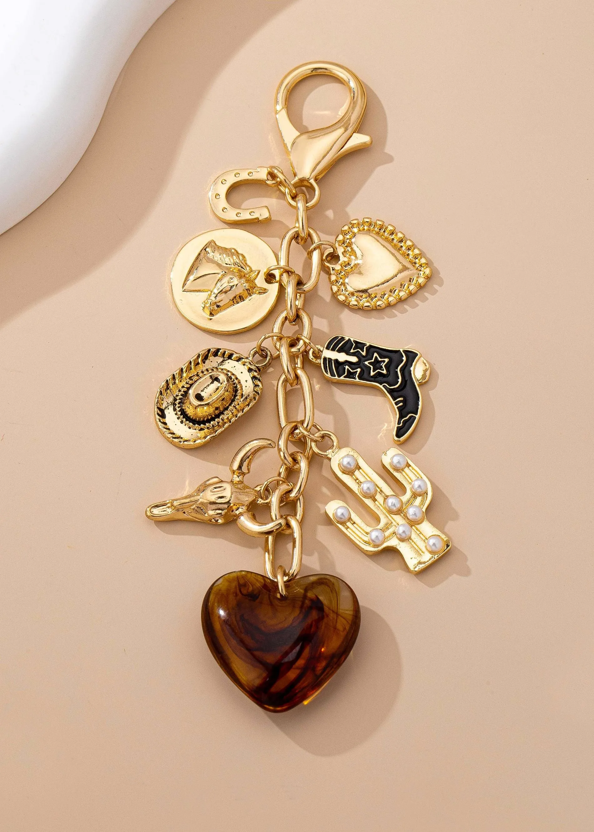 Western Heart Bag Charm Keychain ★ Gold sold by Rock N Rags