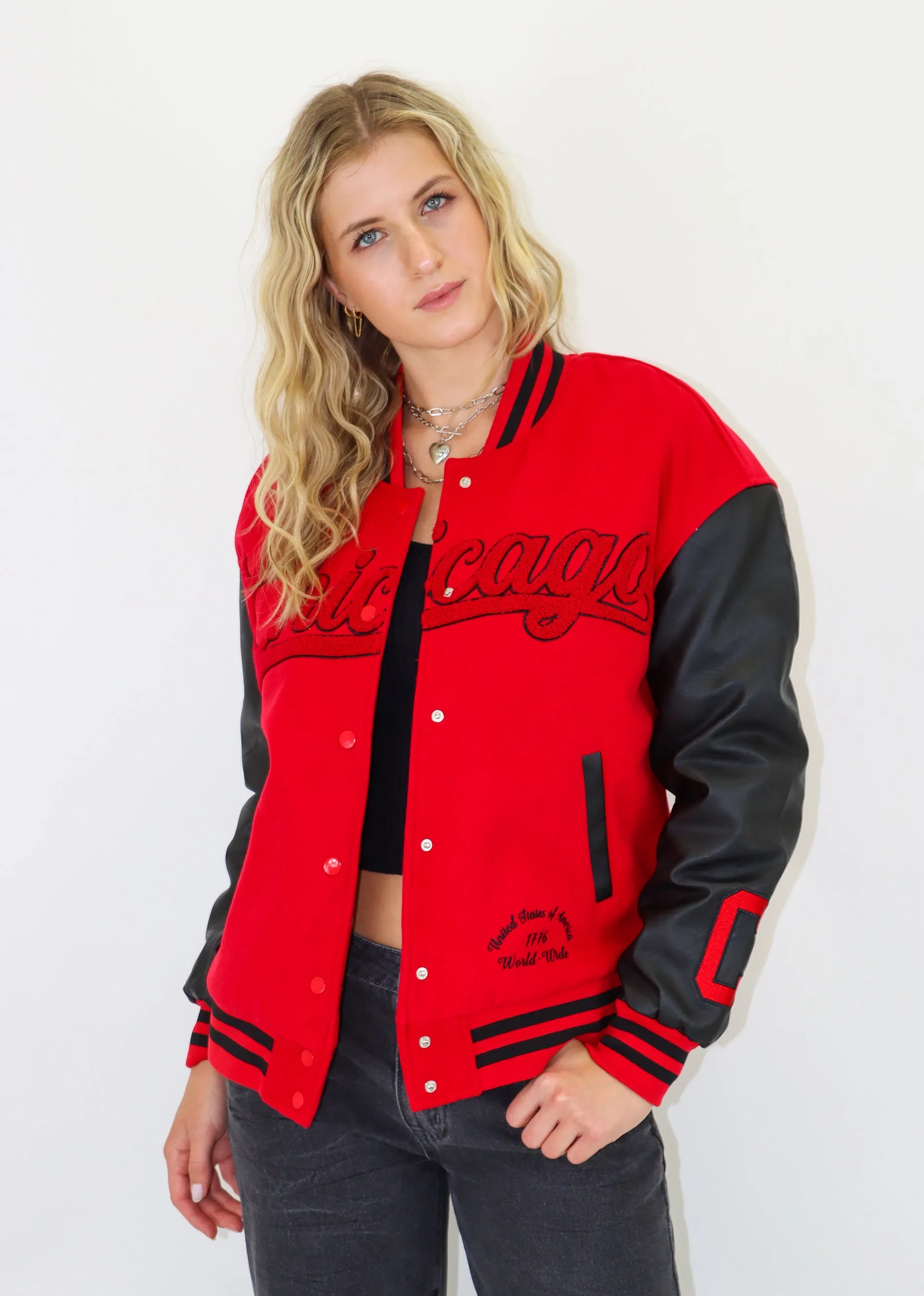 This City Bomber Jacket ★ Red & Black sold by Rock N Rags product image thumbnail 2