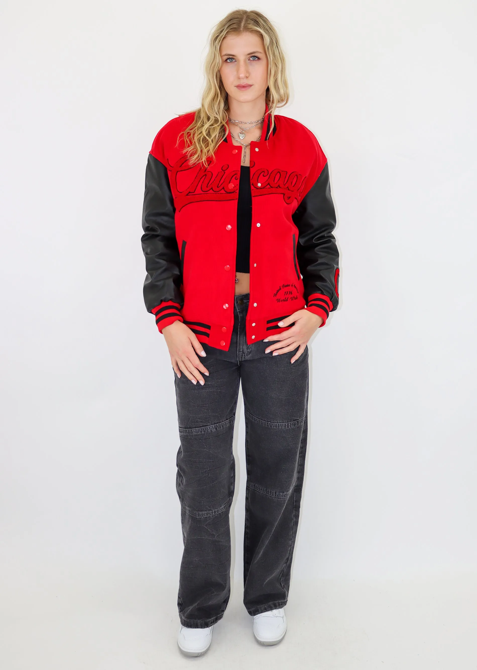 This City Bomber Jacket ★ Red & Black sold by Rock N Rags product image thumbnail 5