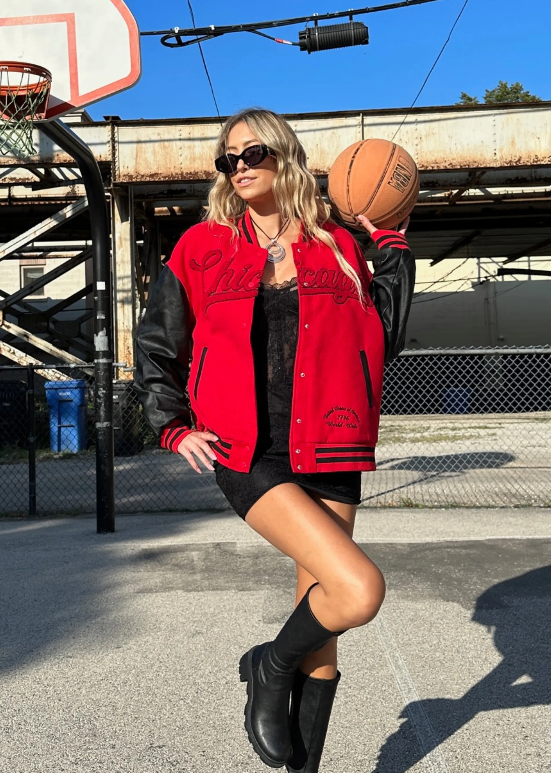 This City Bomber Jacket ★ Red & Black sold by Rock N Rags