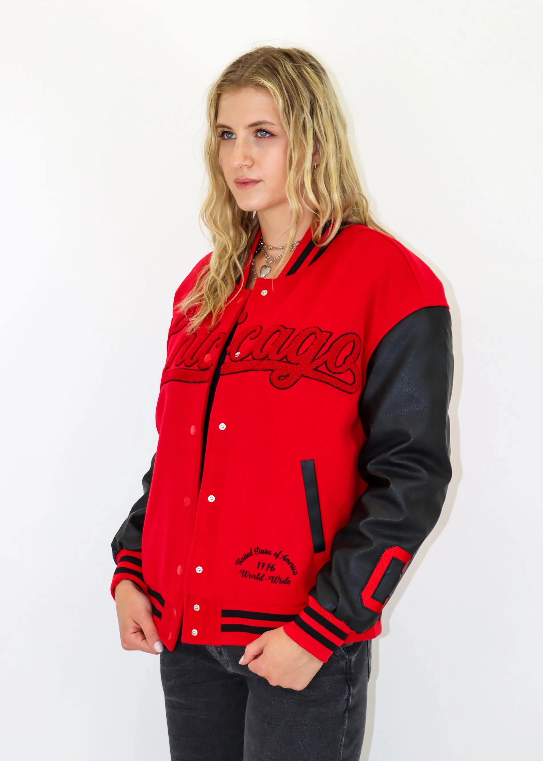 This City Bomber Jacket ★ Red & Black sold by Rock N Rags product image thumbnail 3