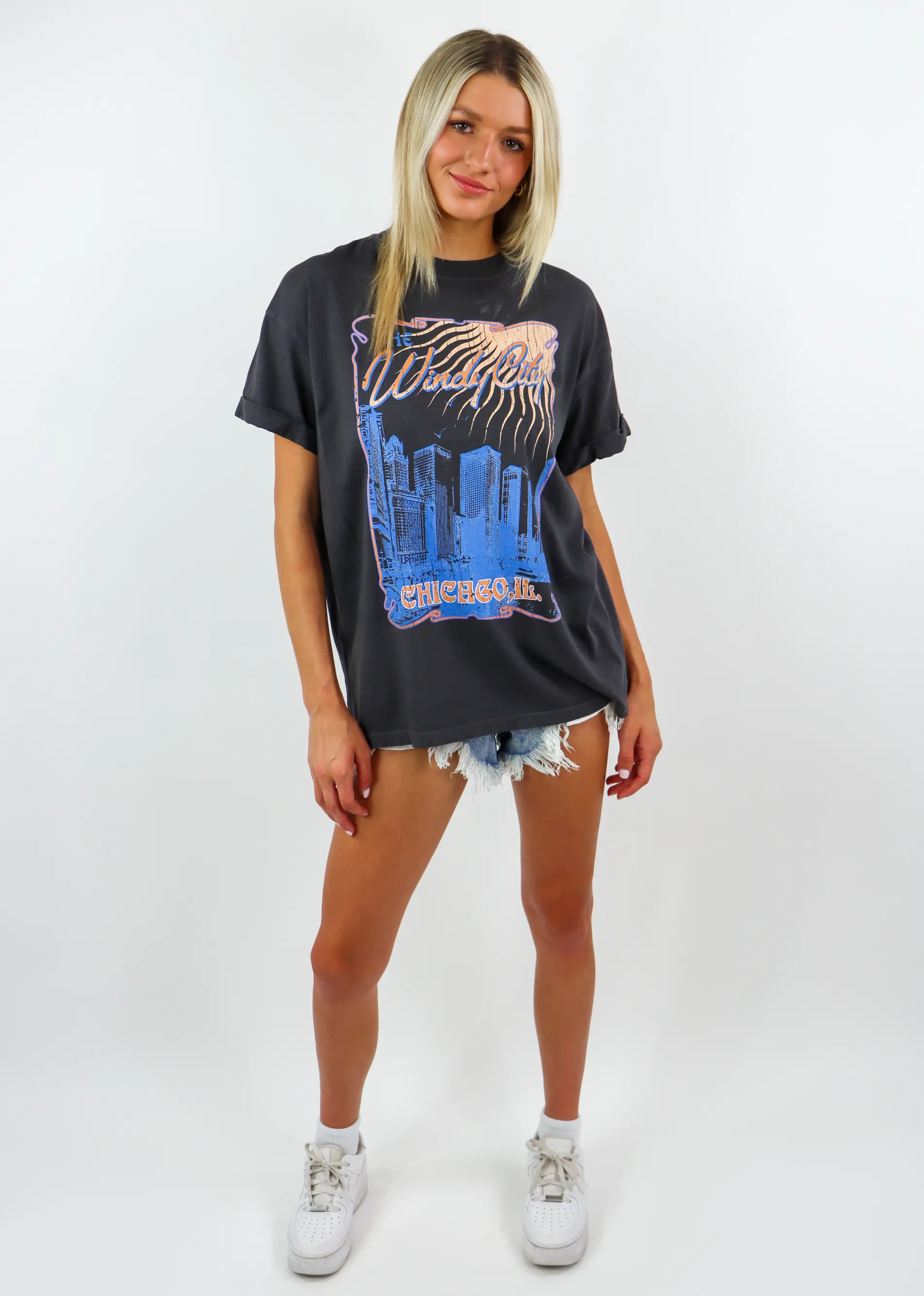 Windy City Graphic Tee ★ Charcoal Grey sold by Rock N Rags product image thumbnail 4
