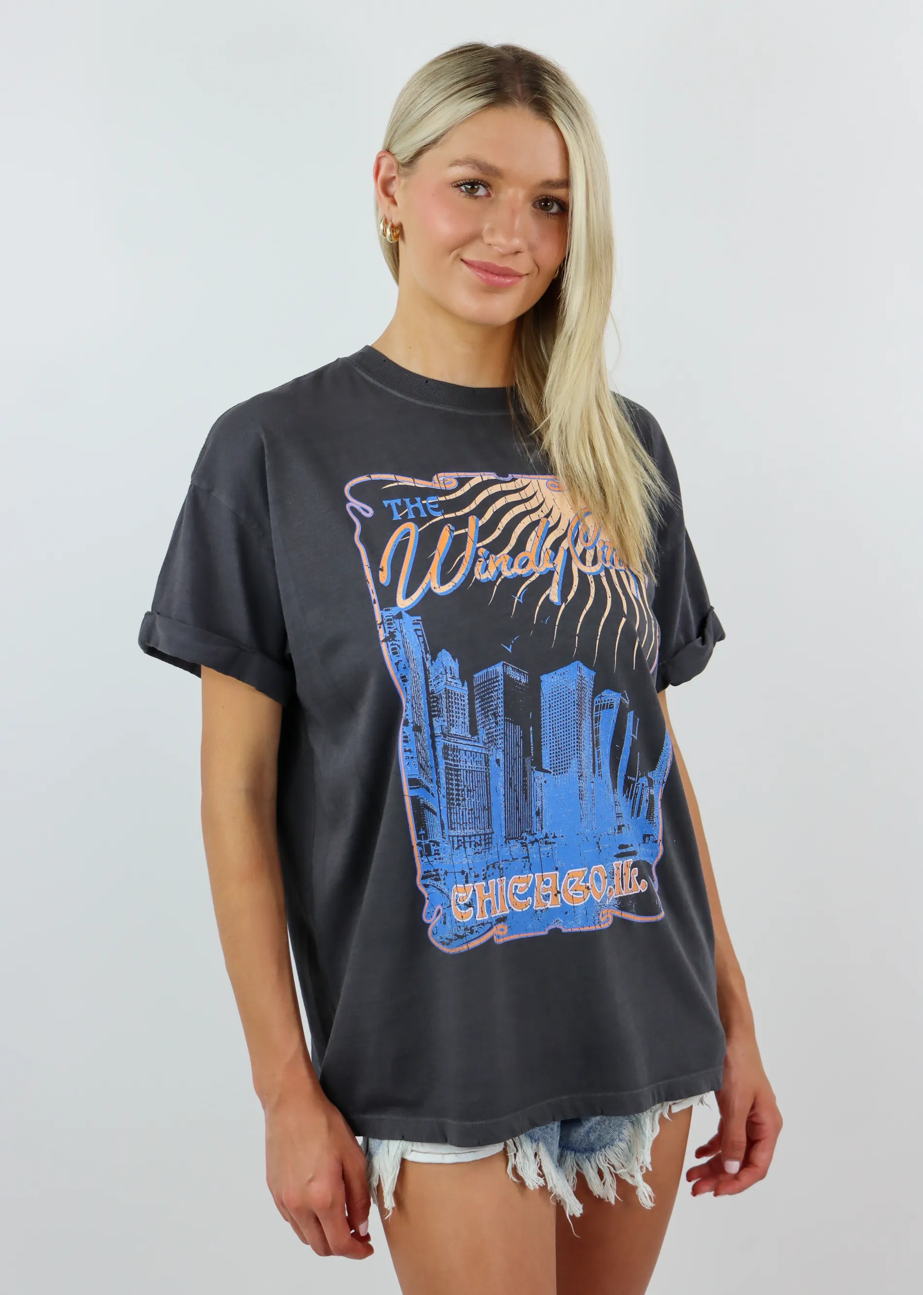 Windy City Graphic Tee ★ Charcoal Grey sold by Rock N Rags product image thumbnail 2