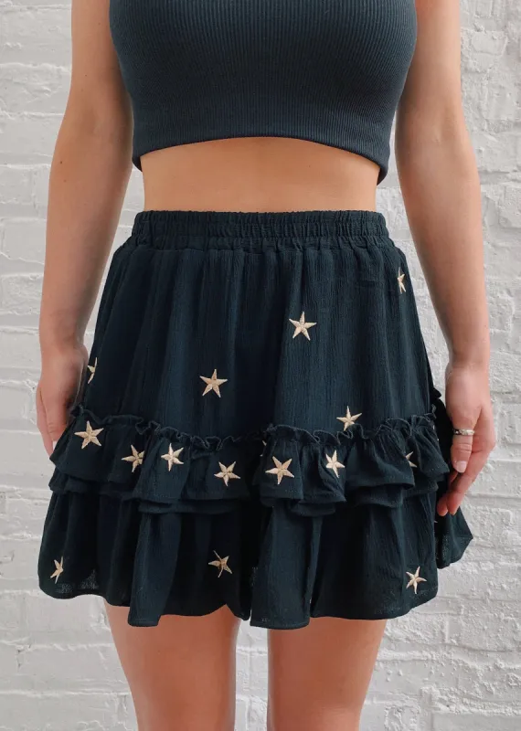 Dancing In The Moonlight Skirt ★ Black With Gold Stars sold by Rock N Rags