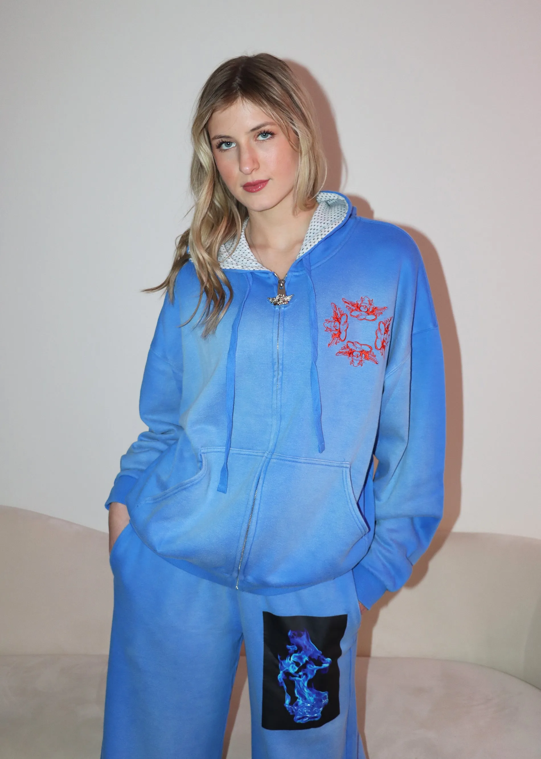 Boys Lie Electric Love Zip Up Hoodie ★ Blue sold by Rock N Rags