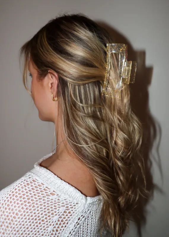 Ain't Nobody Claw Clip ★ Clear Gold Speckled made by Rock N Rags
