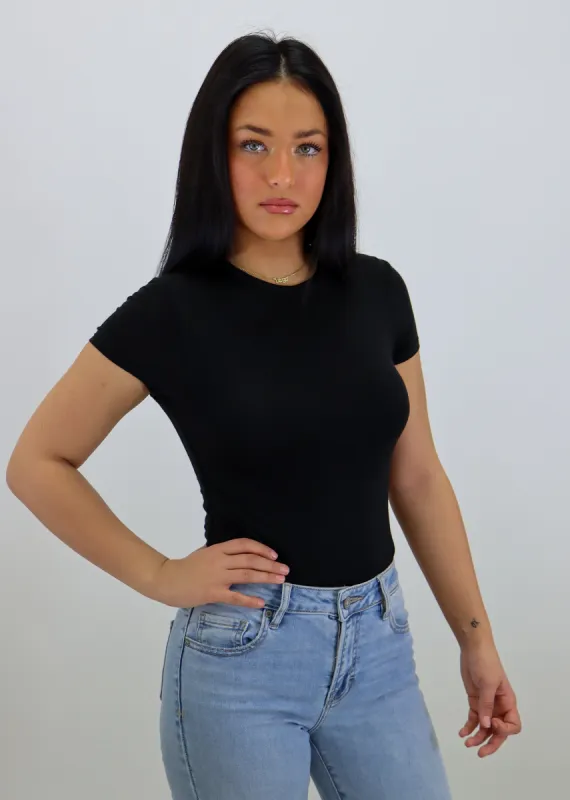 Everything I Love Short Sleeve Bodysuit ★ Black sold by Rock N Rags