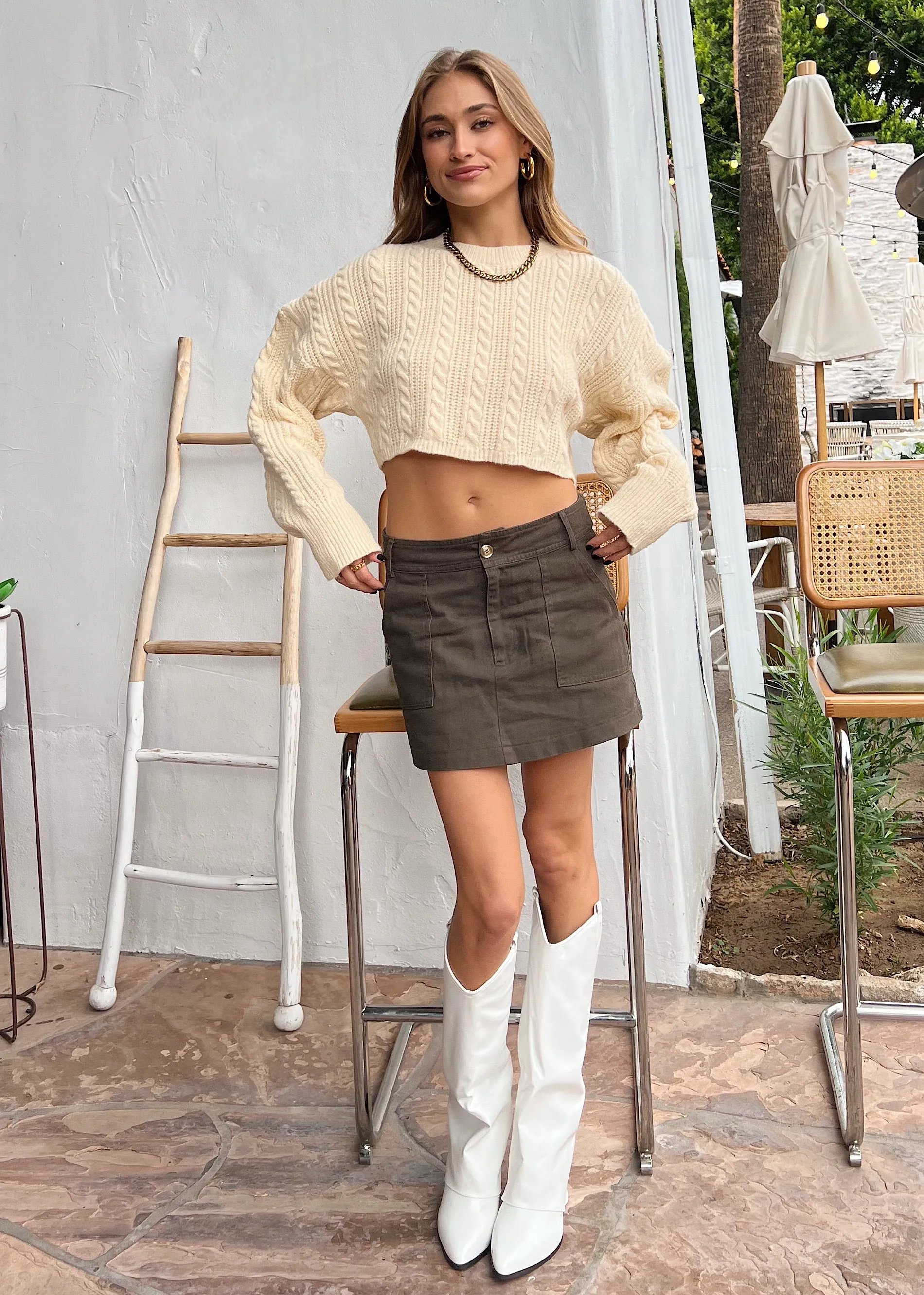 Hours In Silence Skirt ★ Army Green sold by Rock N Rags