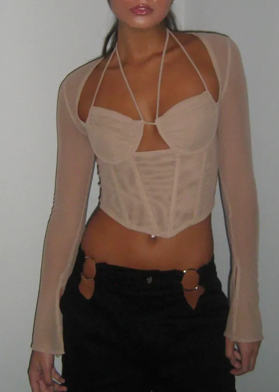 Selfish Corset Halter Top ★ Tan sold by Rock N Rags