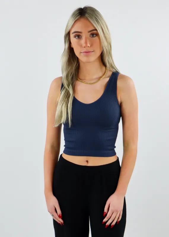 Take The Plunge Full Length Top ★ Navy sold by Rock N Rags