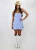 Money For Nothing Strapless Mini Dress ★ Blue Checkered sold by Rock N Rags