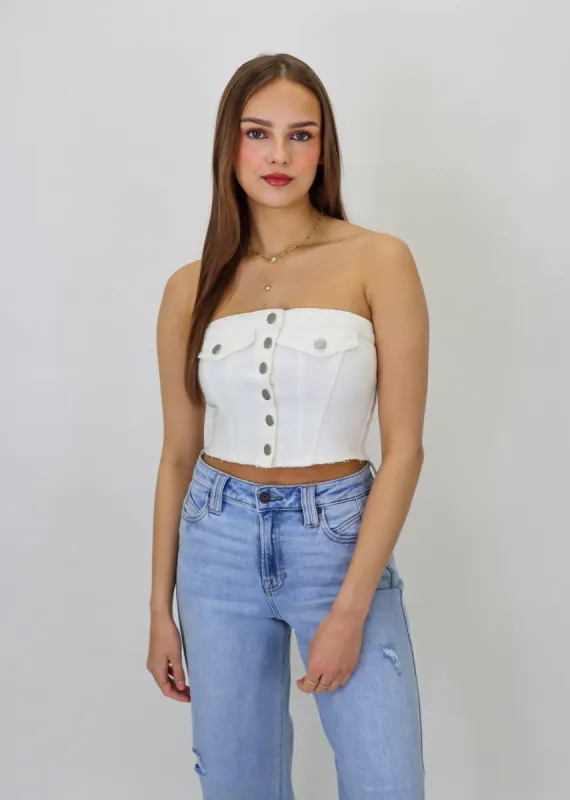 Hardest Part Tube Top ★ White sold by Rock N Rags