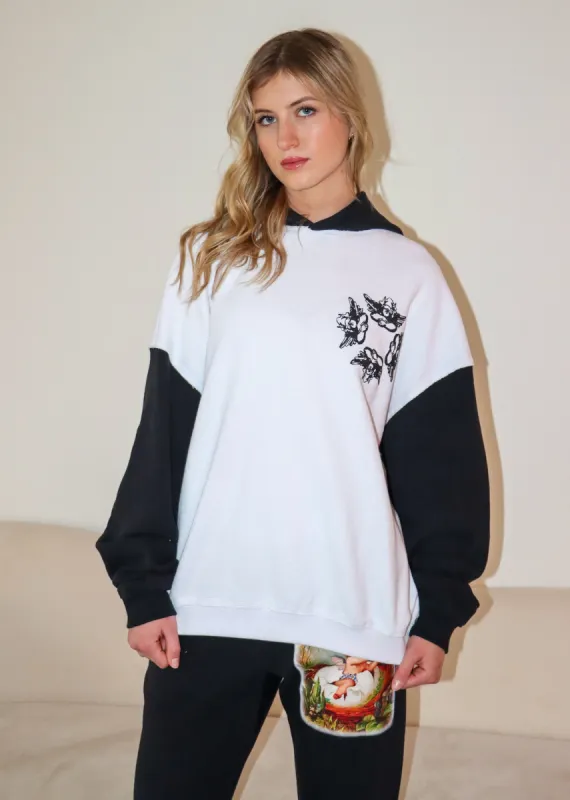 Boys Lie Nestled Up Hoodie ★ White & Black sold by Rock N Rags