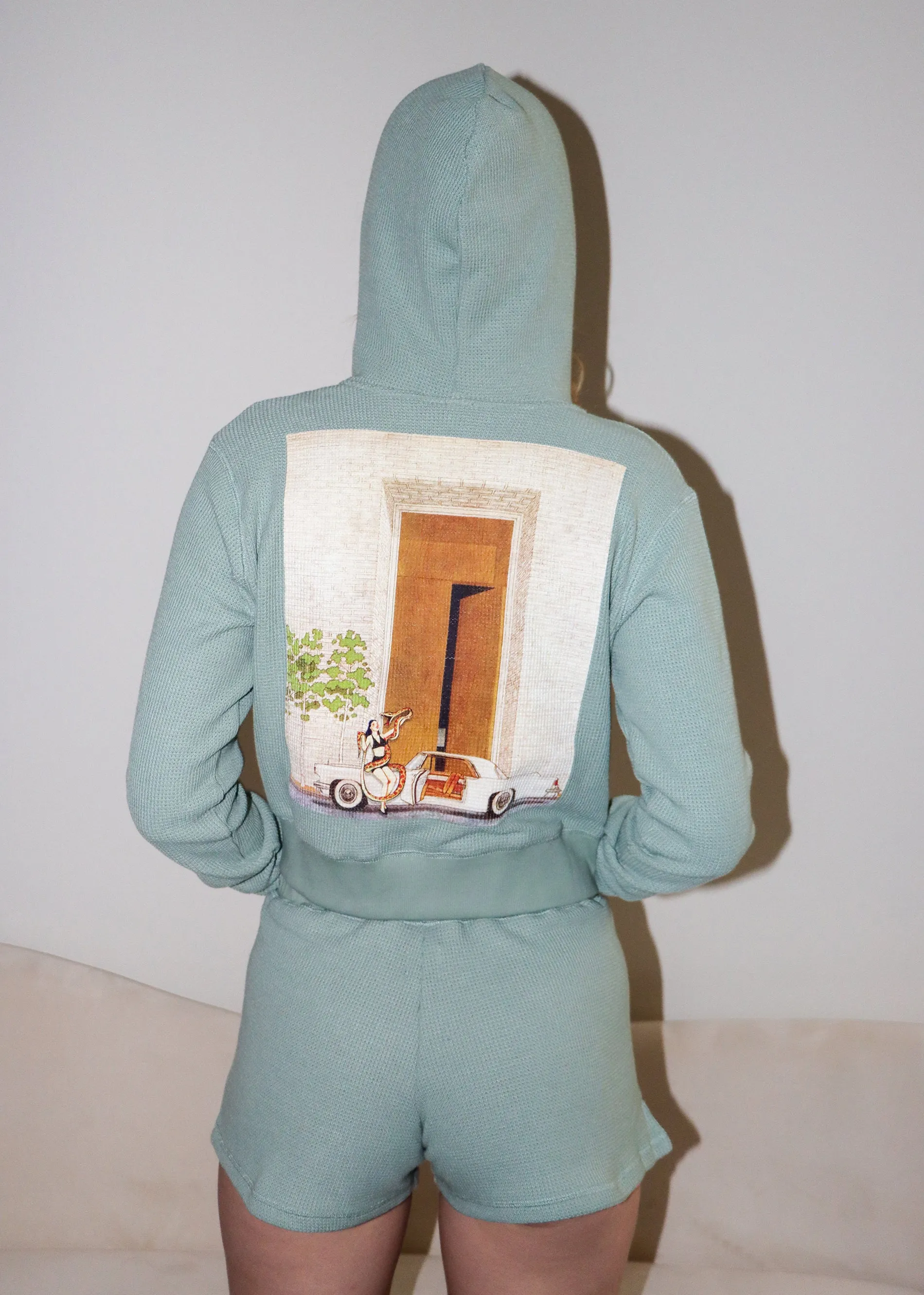 Boys Lie Eyes Wide Shut Thermal Zip Up Hoodie ★ Sage sold by Rock N Rags product image thumbnail 2