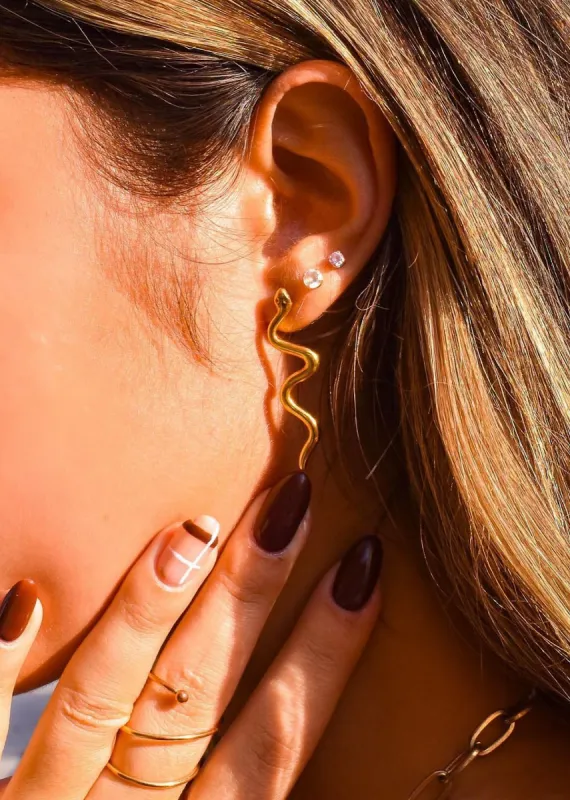 Snake Charmer Earrings ★ Gold sold by Rock N Rags