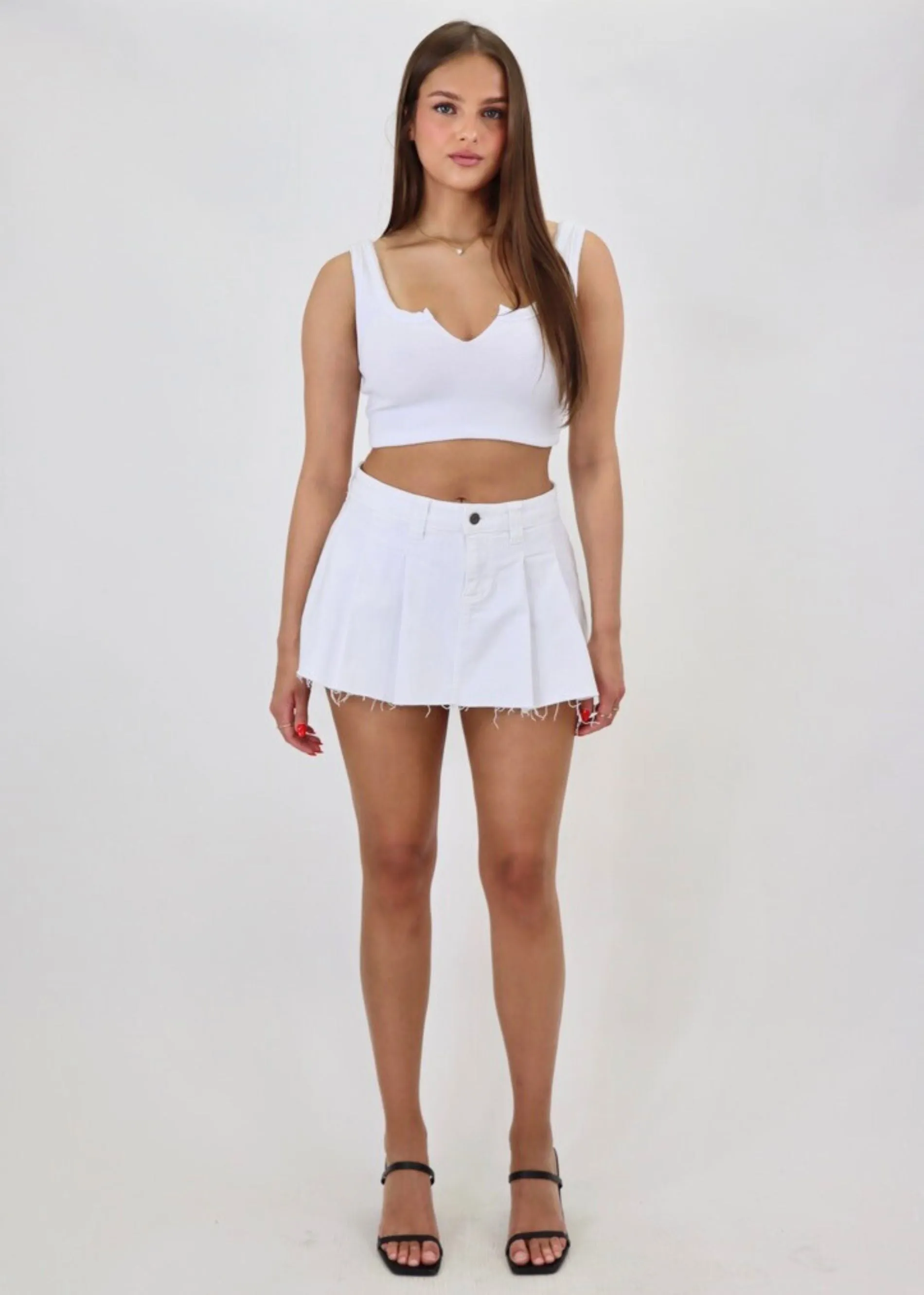 Lucky Denim Mini Skirt ★ White sold by Rock N Rags