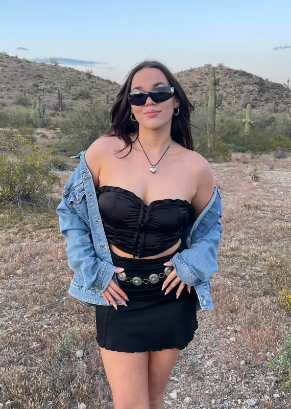 Shut You Down Corset Top ★ Black sold by Rock N Rags