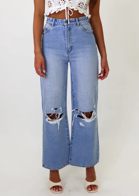 Rollas Check Out Wide Leg Jeans ★ Light Wash sold by Rock N Rags