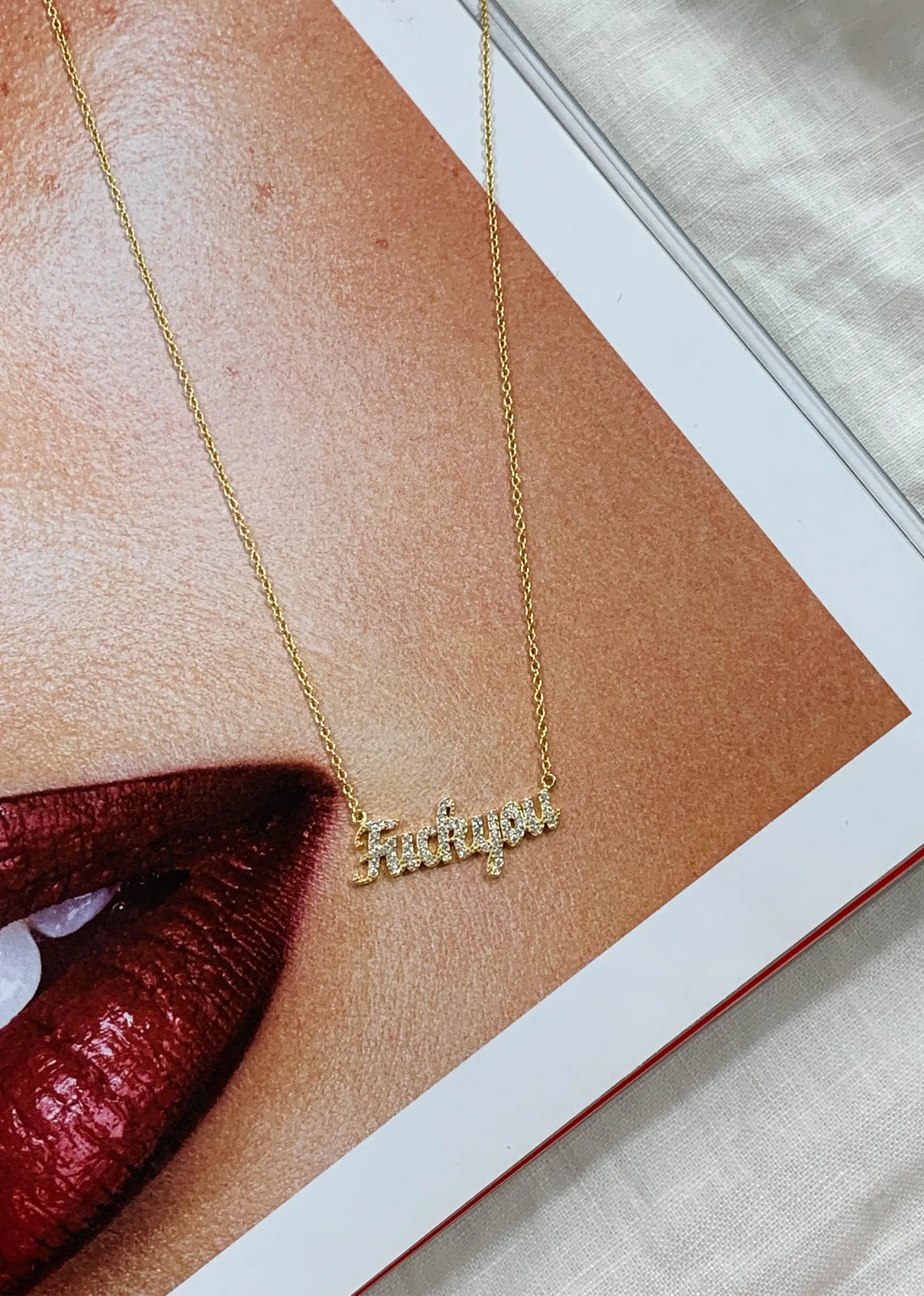 F You Necklace ★ Gold sold by Rock N Rags product image thumbnail 2