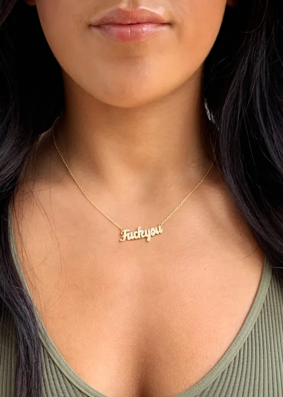 F You Necklace ★ Gold sold by Rock N Rags