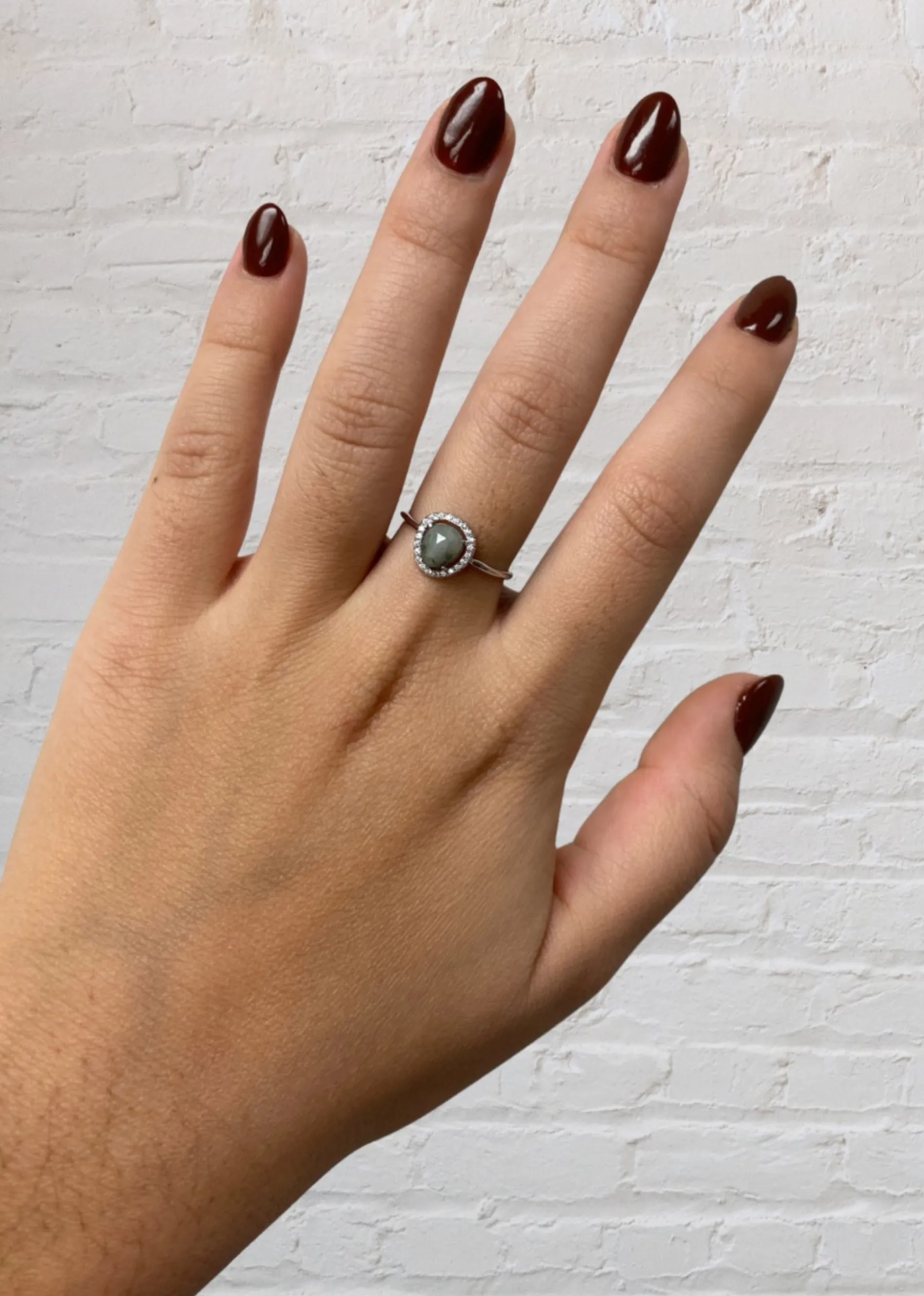 Cloud Grey Stone Opal Ring ★ Silver sold by Rock N Rags