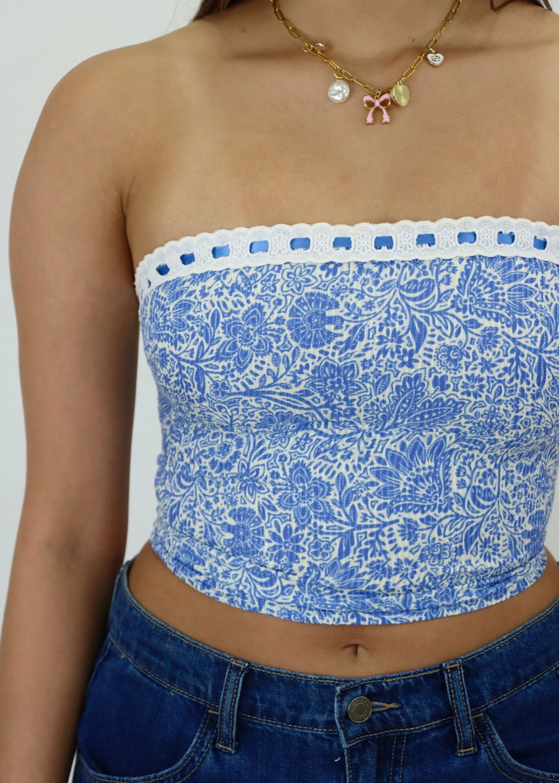 Saturn Tube Top ★ Blue Floral sold by Rock N Rags product image thumbnail 4