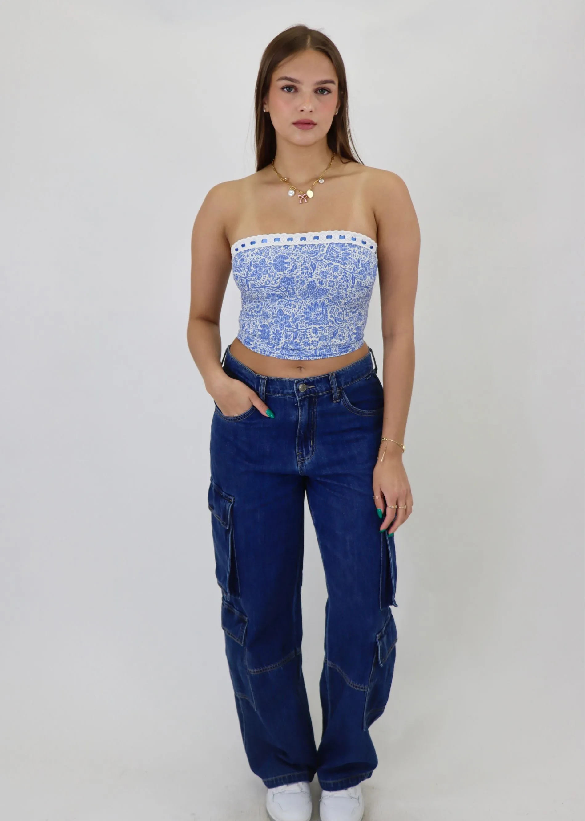 Saturn Tube Top ★ Blue Floral sold by Rock N Rags product image thumbnail 3