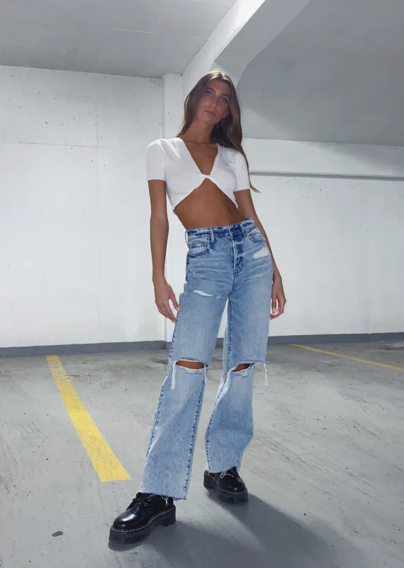Lost In Between Straight Leg Jeans ★ Light Wash sold by Rock N Rags
