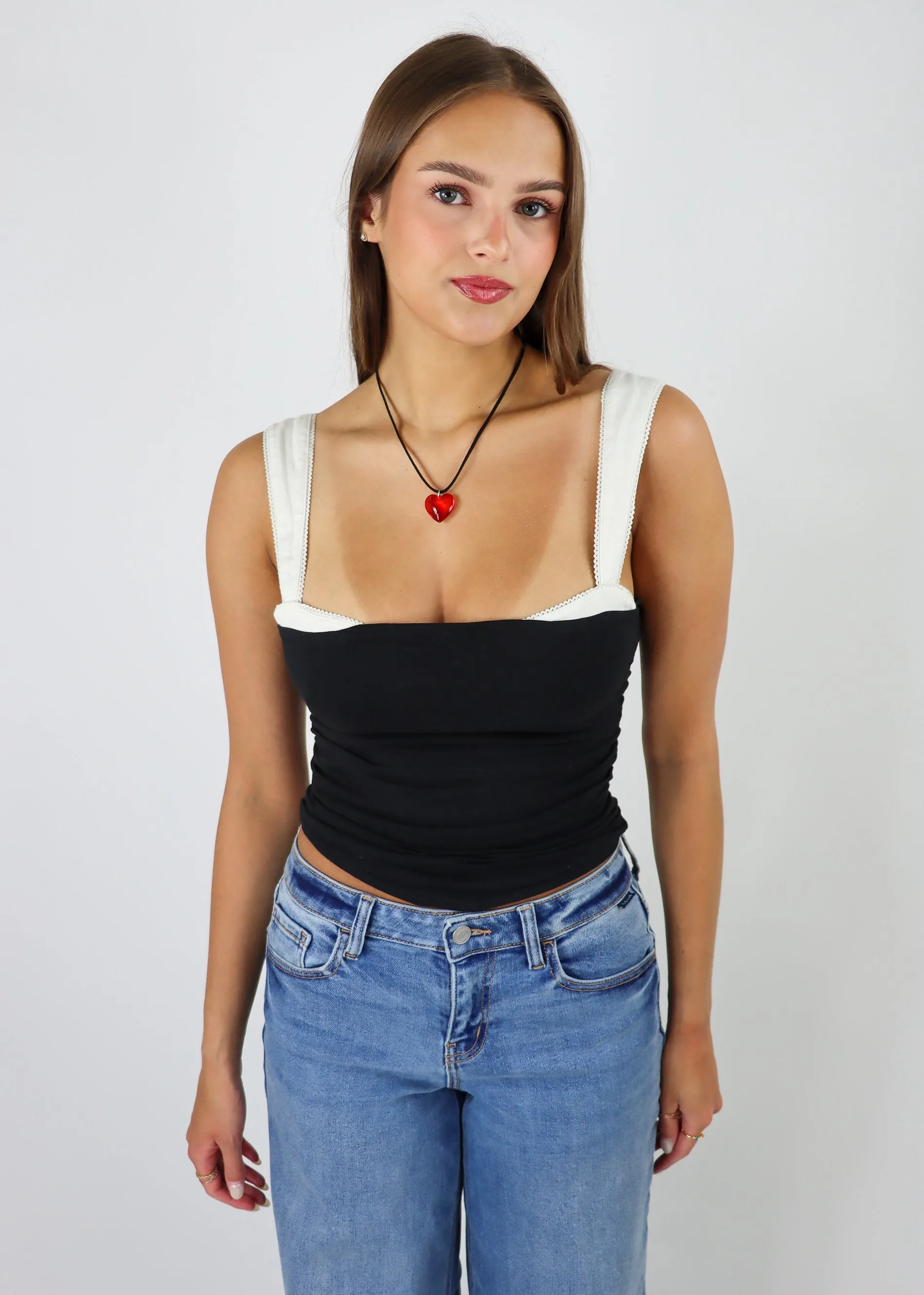 Free People 2 Toned Tank ★ Black & White sold by Rock N Rags