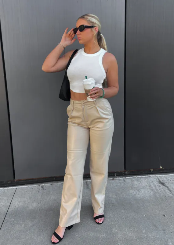 Safe Haven Leather Pants ★ Beige sold by Rock N Rags