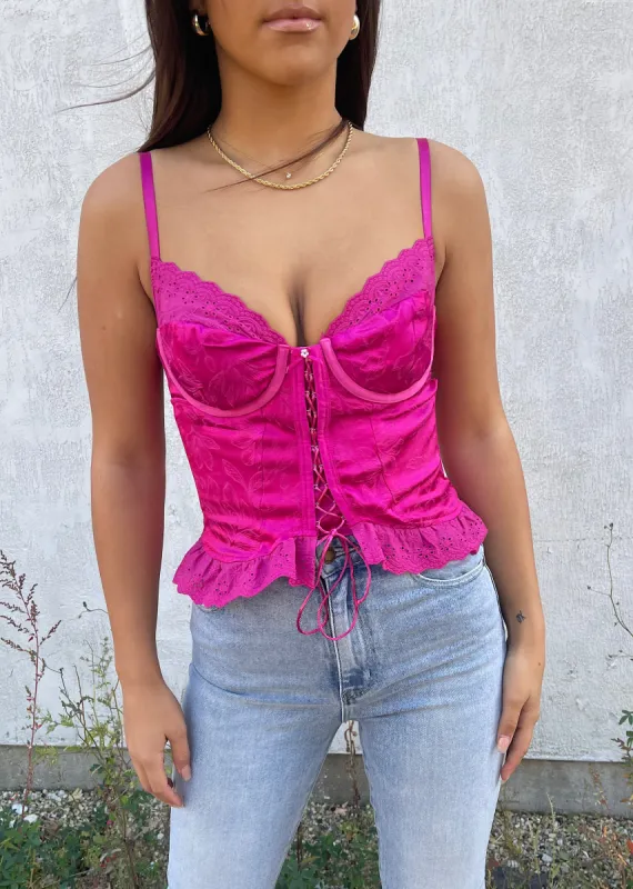 My Favorite Part Corset Top ★ Hot Pink sold by Rock N Rags