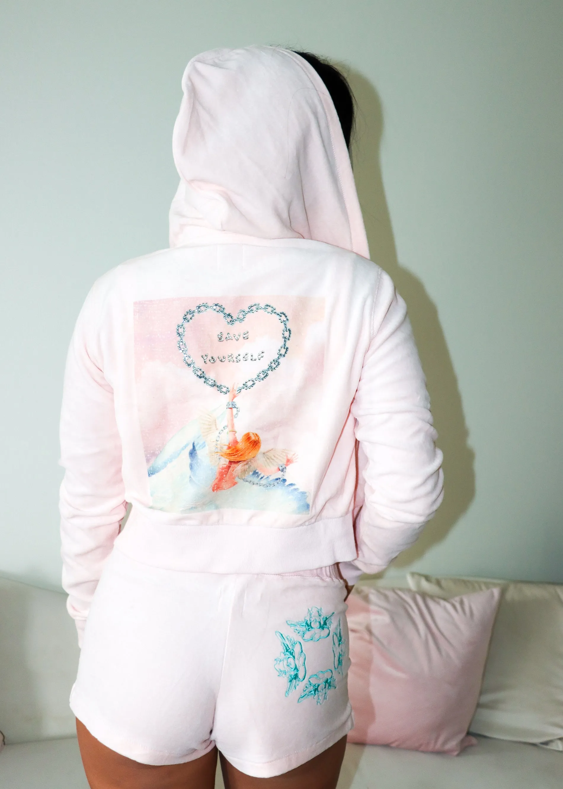 Boys Lie Break Free Velour Zip-Up Hoodie ★ Light Pink sold by Rock N Rags product image thumbnail 2
