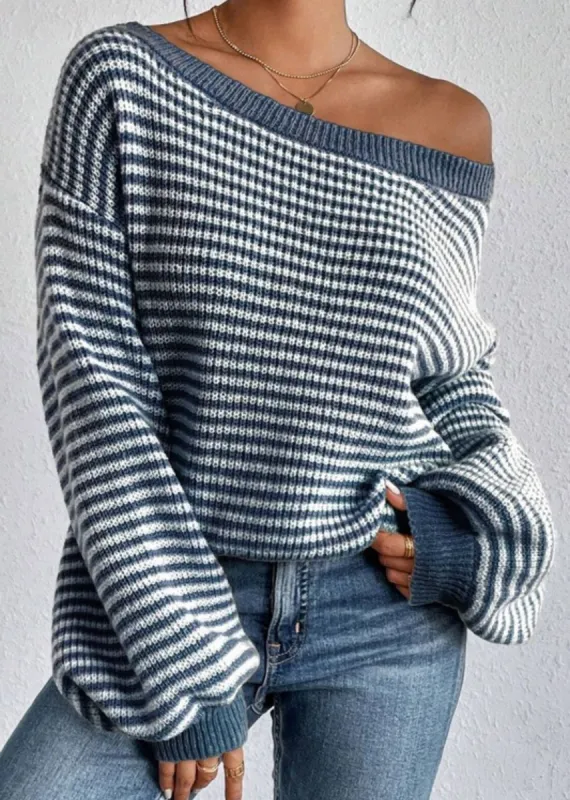 All The Time Sweater ★ Blue and White sold by Rock N Rags