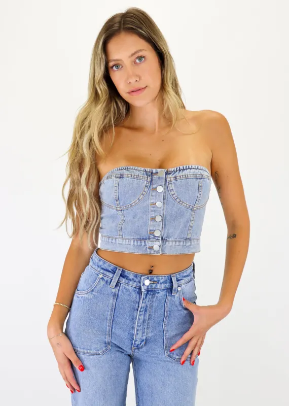 The Difference Tube Top ★ Light Wash sold by Rock N Rags