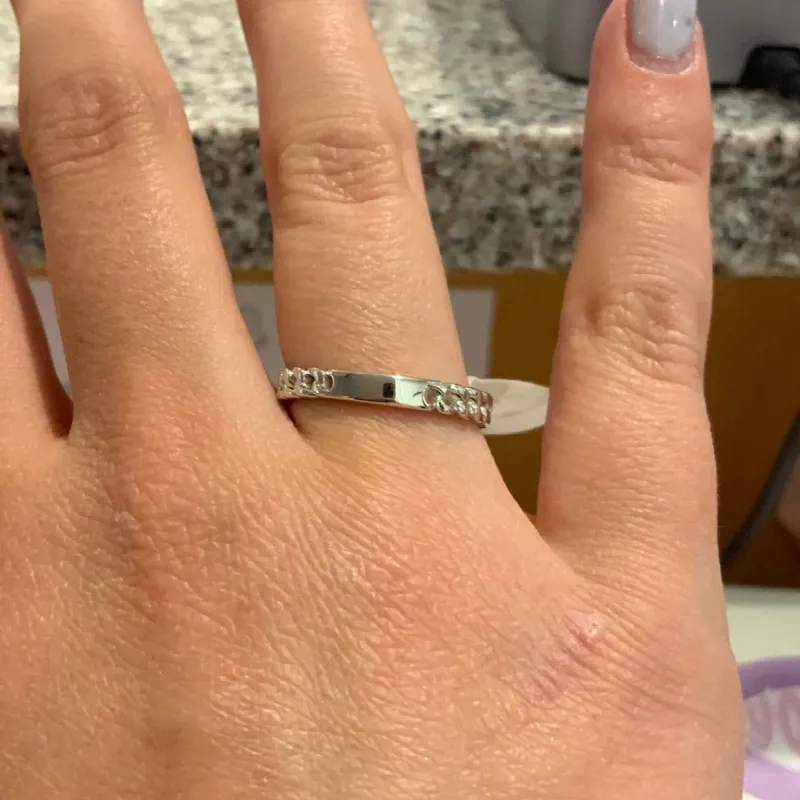 Chain Link Ring With Bar Silver sold by Rock N Rags