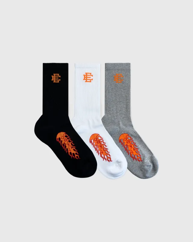 EE® 3-Pack Flame Socks made by Eric Emanuel