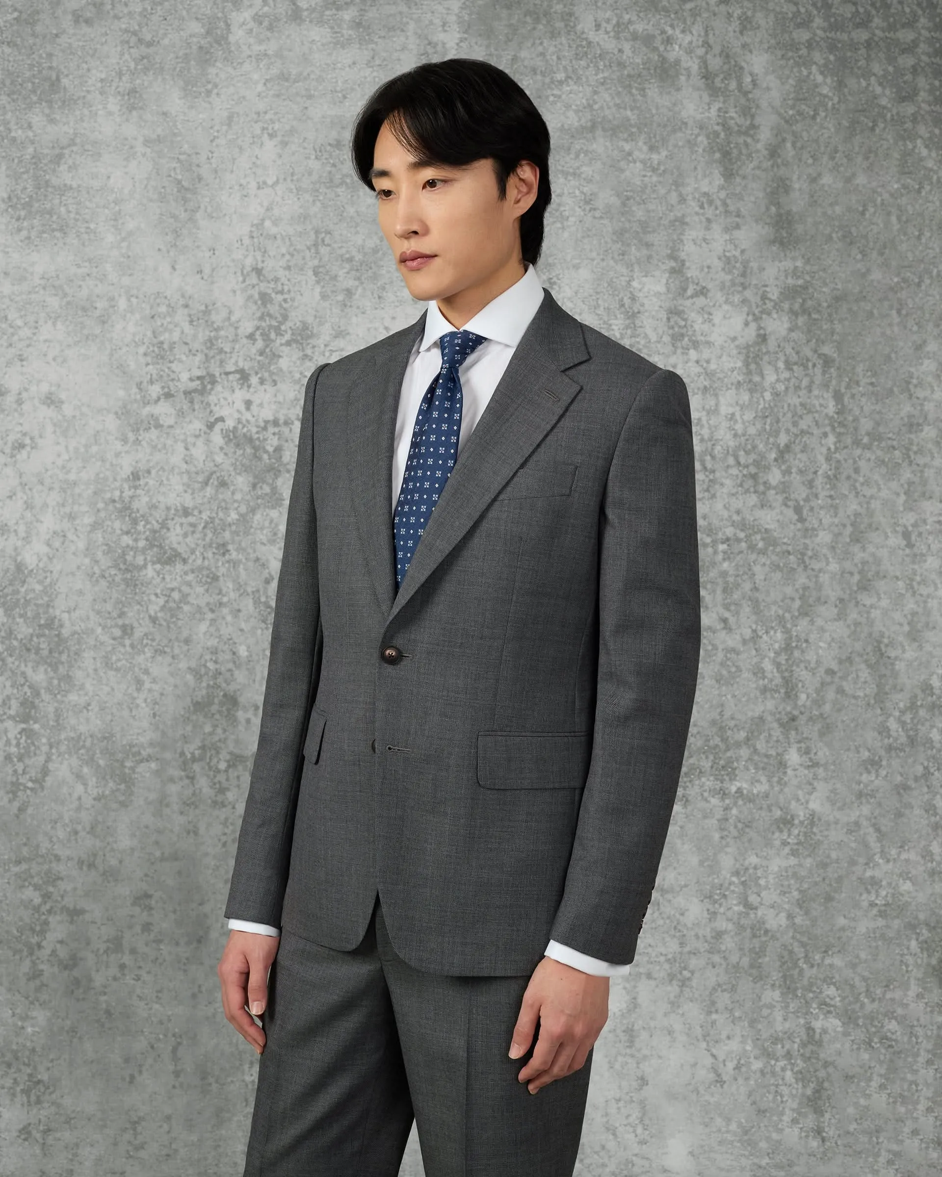 Roberts Wool Suit Jacket Charcoal Marl sold by Gieves and Hawkes