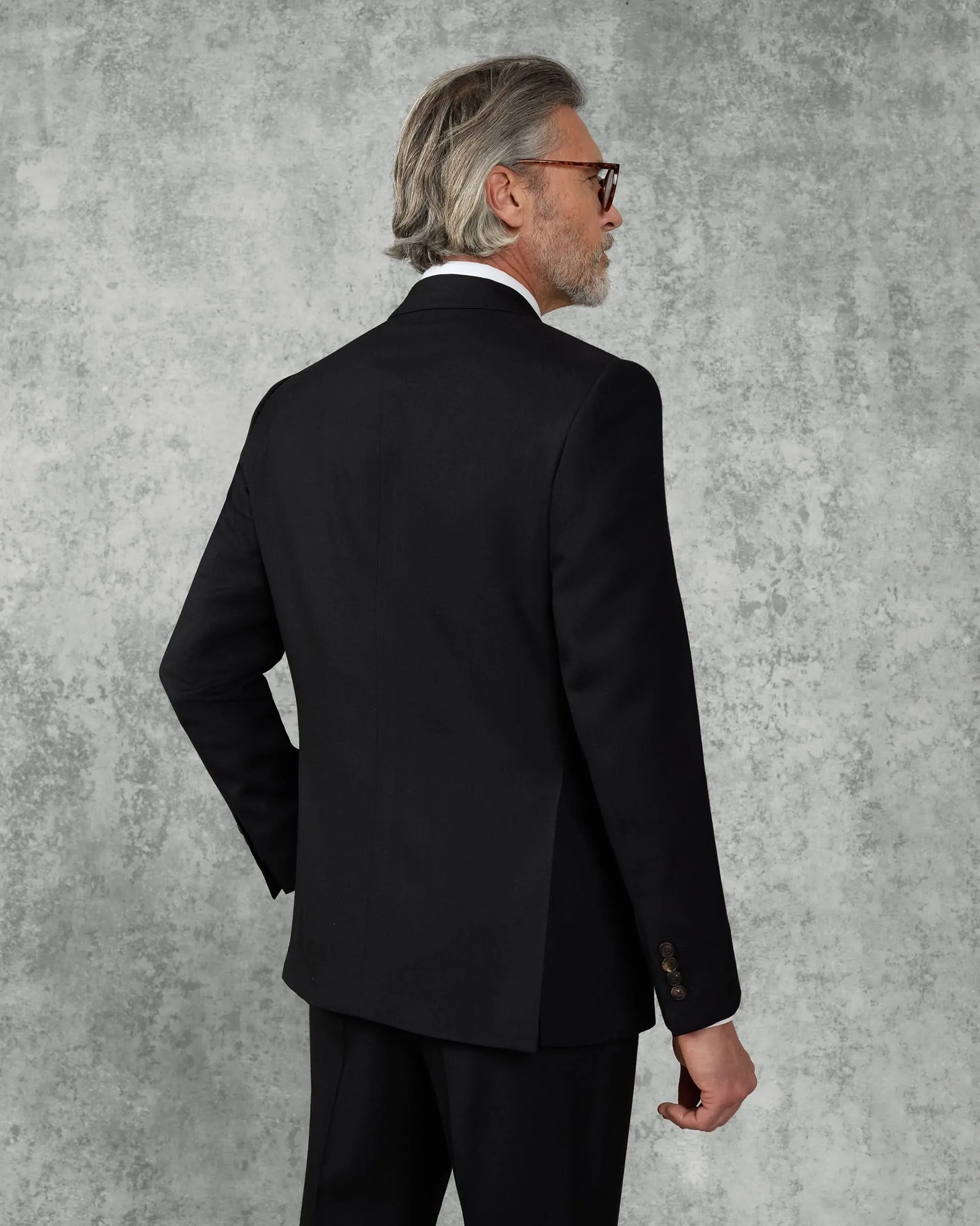 Stark Virgin Wool Twill Suit Jacket Black sold by Gieves and Hawkes product image thumbnail 2