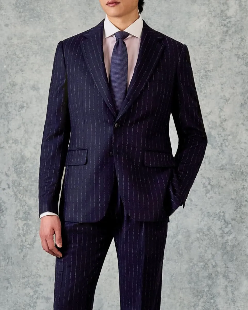 Churchill Wool Cashmere Morse Code Suit Navy sold by Gieves and Hawkes product image thumbnail 3