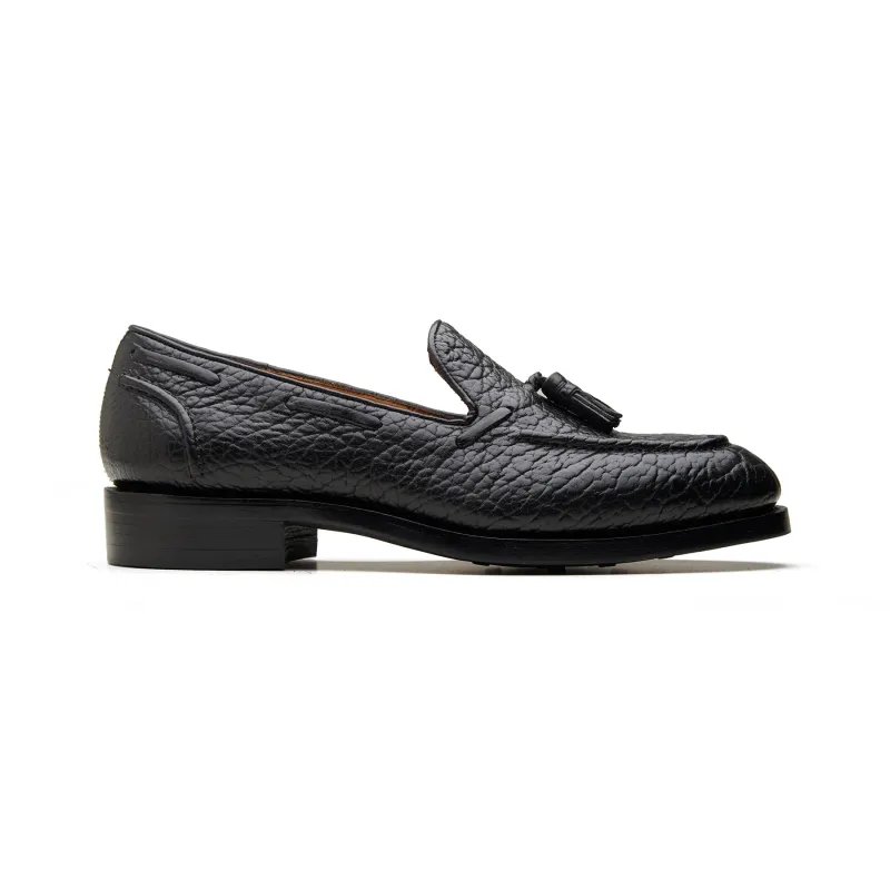Royce, Tassel Loafer - Black Shrunken Bison | Bison Series made by Blkbrd Shoemaker